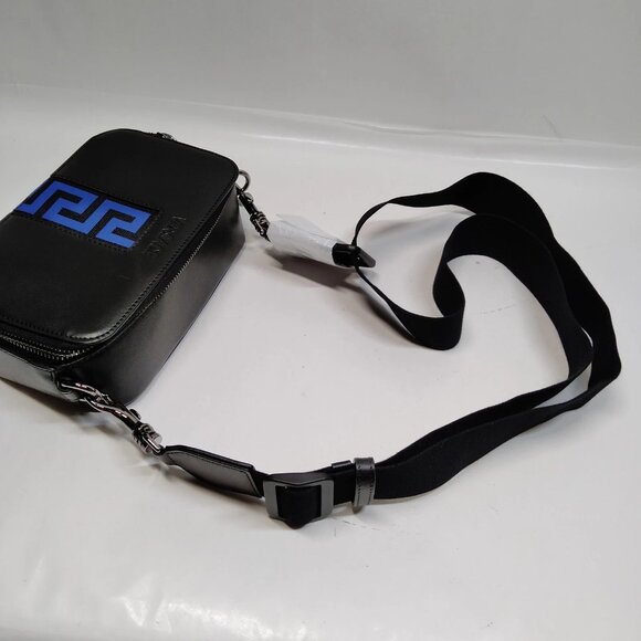 Authentic VERSACE Black Leather Crossbody Bag mon557-110925 - Picture 5 of 16